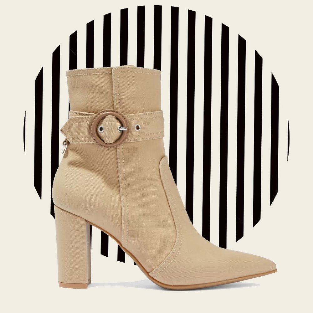 Gianvito Rossi Miller buckled twill ankle boots